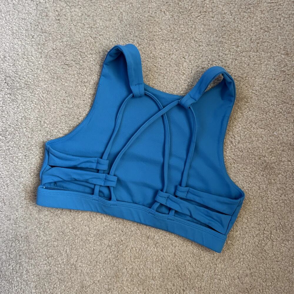 Aerie Women´s Athletic Chill Play Move Blue Fear Less Sport Bra Size S - Picture 6 of 8